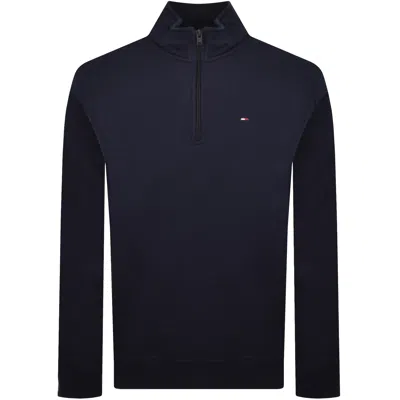 Tommy Jeans Quarter Zip Sweatshirt Navy In Black