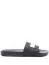 Tommy Jeans Logo-badge Pool Slides In Blue