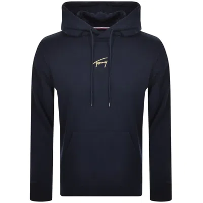 Tommy Jeans Regular Linear Gold Hoodie Navy