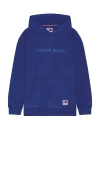Tommy Jeans Relaxed Classic Hoodie In Bright Blue
