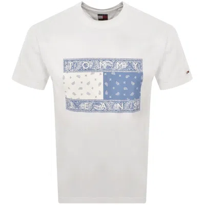 Tommy Jeans Relaxed Paisley Logo T Shirt White