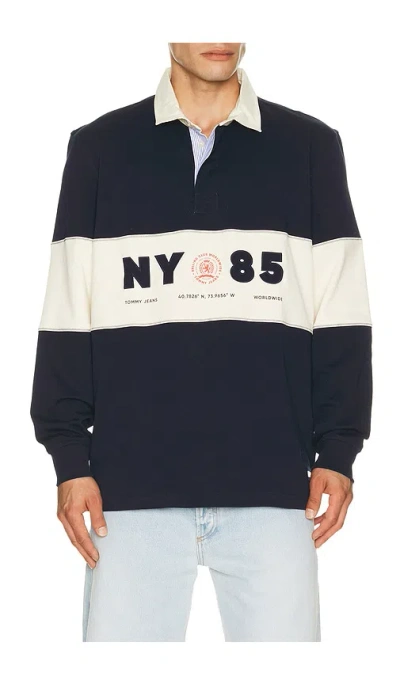 Tommy Jeans Relaxed Panel Rugby In Blue