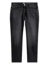 Tommy Jeans Ryan Logo-patch Straight Jeans In Black