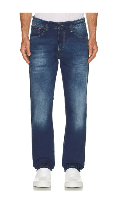 Tommy Jeans Ryan Regular Straight Jeans In Wilson Mid Blue Stretch
