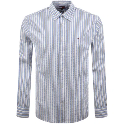 Tommy Jeans Seersucker Striped Shirt Blue