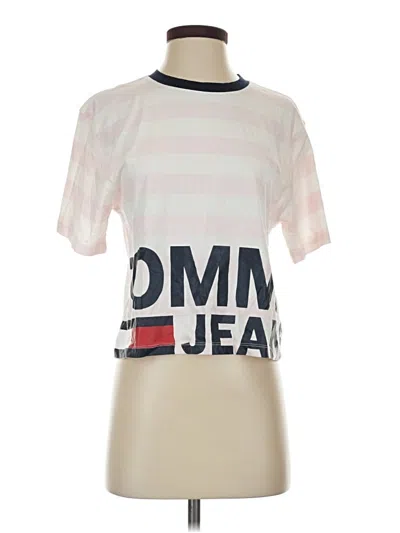 Pre-owned Tommy Jeans Short Sleeve T-shirt In Ivory