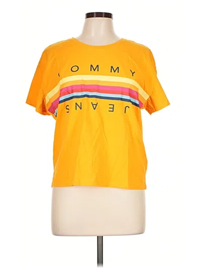 Pre-owned Tommy Jeans Short Sleeve T-shirt In Yellow