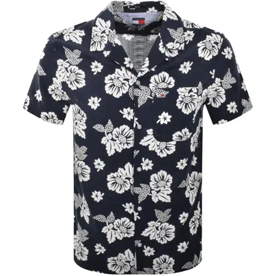 Tommy Jeans Short Sleeved Shirt Sweet Navy In Blue