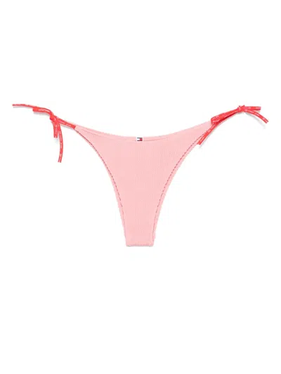 Tommy Jeans Side-tie Bikini Bottoms In Pink