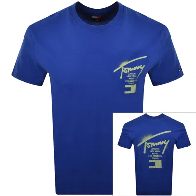 Tommy Jeans Sign City T Shirt Blue