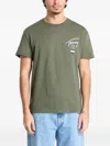 Tommy Jeans Signature-print T-shirt In Green