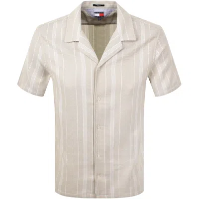 Tommy Jeans Silt Stripes Shirt Beige In Neutral