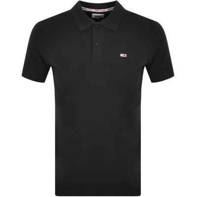 Tommy Jeans Jm Slim Placket Polo Shirt M In Black