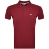 TOMMY JEANS TOMMY JEANS SLIM FIT PLACKET POLO T SHIRT RED