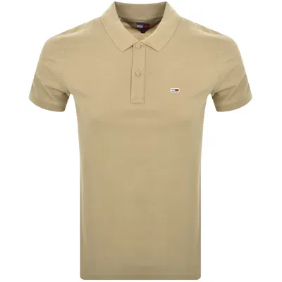 Tommy Jeans Slim Fit Polo T Shirt Relic Tan In Brown