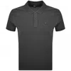 Tommy Jeans Slim Placket Short Sleeve Polo Shirt In Black
