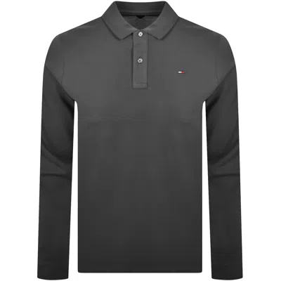 Tommy Jeans Slim Fit Polo T Shirt Washed Black In Gray