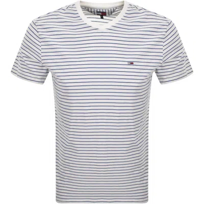 Tommy Jeans Slim Fit Stripe T Shirt Ecru In White