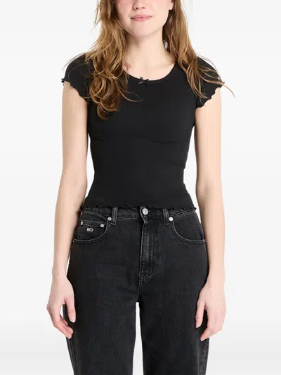 Tommy Jeans Slim-fit T-shirt In Black