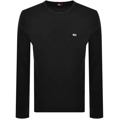 Tommy Jeans Slim Fit Waflle T Shirt Black