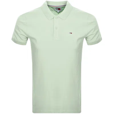 Tommy Jeans Slim Placket Polo Shirt Green