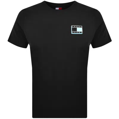 Tommy Jeans Slim Pop Flag Logo T Shirt Black