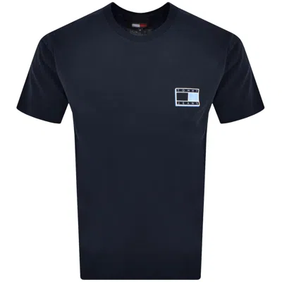 TOMMY JEANS TOMMY JEANS SLIM POP FLAG LOGO T SHIRT NAVY
