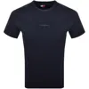 Tommy Jeans Slim Waffle T Shirt Navy In Blue