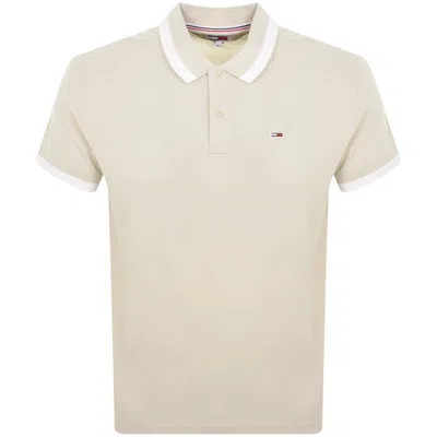 Tommy Jeans Solid Tipped Polo Shirt Beige