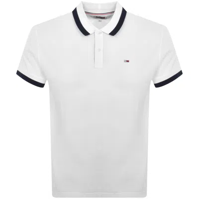 Tommy Jeans Solid Tipped Polo Shirt White