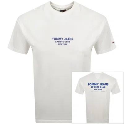 Tommy Jeans Sports Club T Shirt Ecru In White