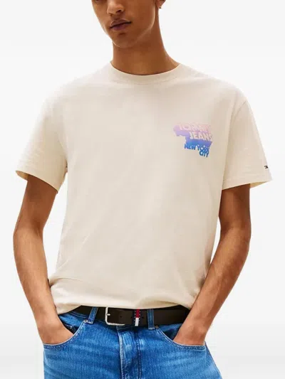 Tommy Jeans Stack Logo Back Graphic T-shirt In Neutral