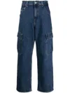 Tommy Jeans Straight-leg Cargo Jeans In Blue