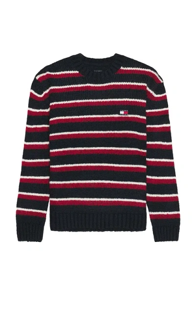 Tommy Jeans Stripe Badge Sweater In Bohemian Rose Stripe