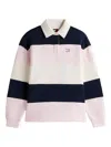 Tommy Jeans Striped Collared Polo Shirt In Pink