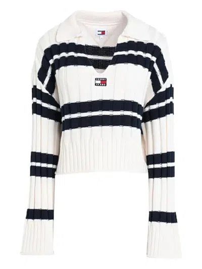 Tommy Jeans Striped Jumper In Black