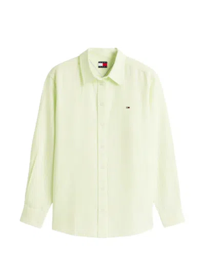 Tommy Jeans Striped Shirt In Green
