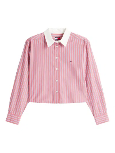 Tommy Jeans Striped Shirt In Pink