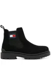 Tommy Jeans Man Ankle Boots Black Size 9 Leather In Black