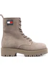 Tommy Jeans Suede Lace-up Boots In Brown