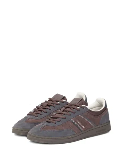 Tommy Jeans Suede Panelled Sneakers In Brown