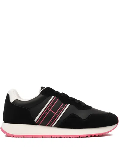 Tommy Jeans Suede Sneakers In Black
