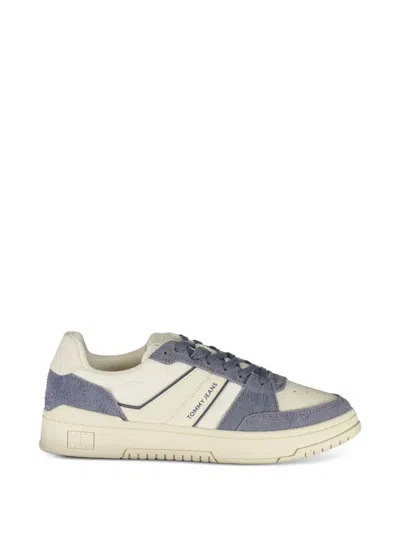 Tommy Jeans Suede-panelled Sneakers In Neutral