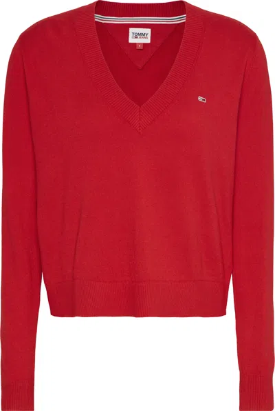 Tommy Jeans Sweaters Red In Rosso Vivaci