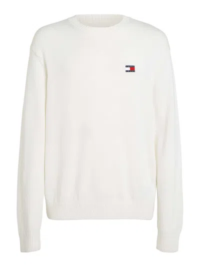 Tommy Jeans Sweaters White In Bianco Chiari E Naturali