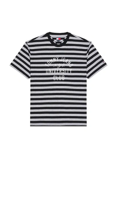 Tommy Jeans Stripe Graphic Tee In Black
