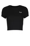 Tommy Jeans Slim Cropped Script T-shirt In Black