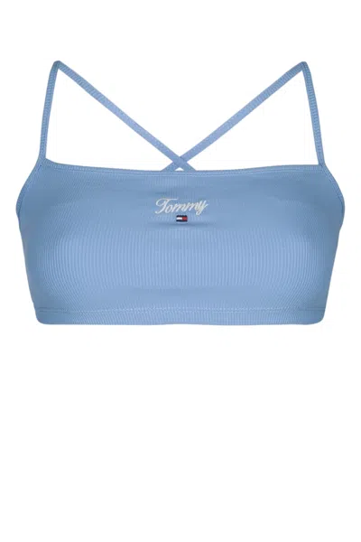 Tommy Jeans Ribbed Cross-back T-shirt In Black