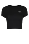 Tommy Jeans Slim Cropped Script T-shirt In Black In Black