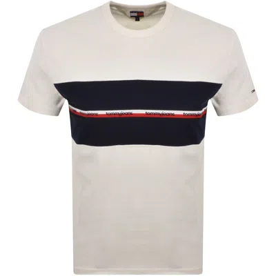 Tommy Jeans Tape T Shirt Ancient White In Multi